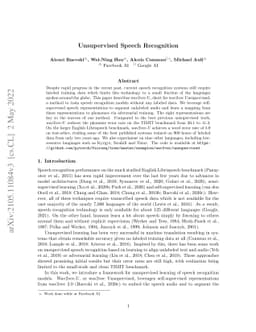 Unsupervised Speech Recognition