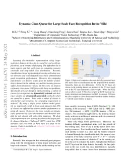Dynamic Class Queue for Large Scale Face Recognition In the Wild