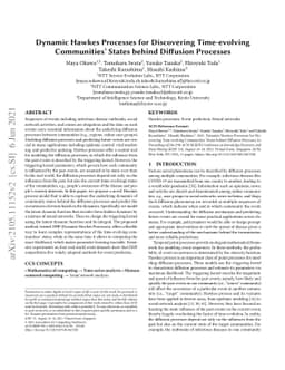 Dynamic Hawkes Processes for Discovering Time-evolving Communities'
  States behind Diffusion Processes