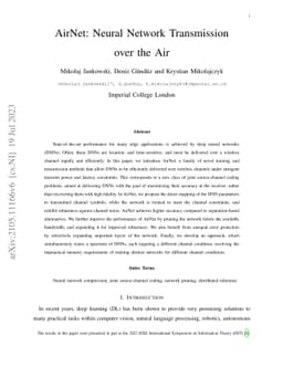 AirNet: Neural Network Transmission over the Air