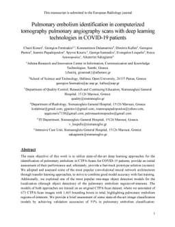 Pulmonary embolism identification in computerized tomography pulmonary
  angiography scans with deep learning technologies in COVID-19 patients