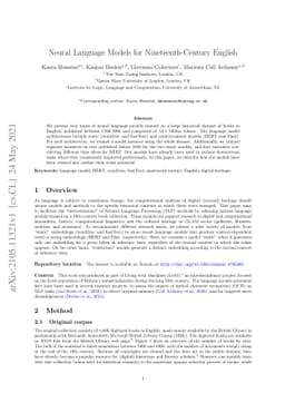 Neural Language Models for Nineteenth-Century English
