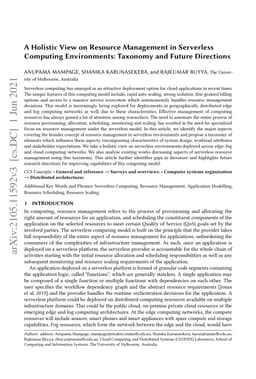 A Holistic View on Resource Management in Serverless Computing
  Environments: Taxonomy and Future Directions
