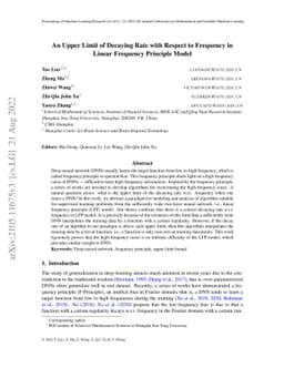 An Upper Limit of Decaying Rate with Respect to Frequency in Deep Neural
  Network