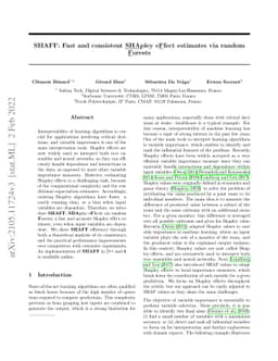 SHAFF: Fast and consistent SHApley eFfect estimates via random Forests