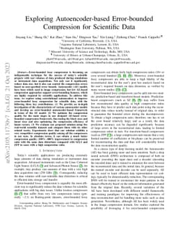 Exploring Autoencoder-based Error-bounded Compression for Scientific
  Data