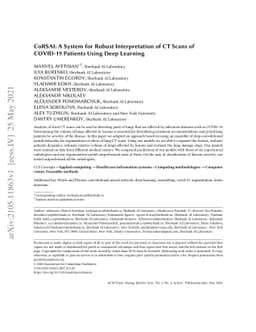 CoRSAI: A System for Robust Interpretation of CT Scans of COVID-19
  Patients Using Deep Learning