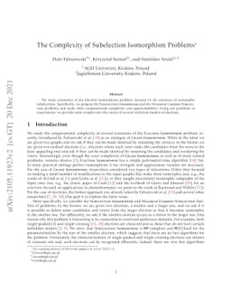 The Complexity of Subelection Isomorphism Problems