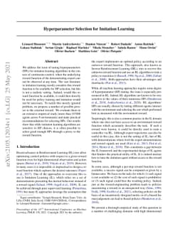 Hyperparameter Selection for Imitation Learning