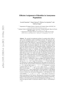Efficient Assignment of Identities in Anonymous Populations