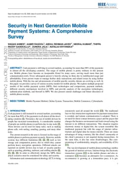Security in Next Generation Mobile Payment Systems: A Comprehensive
  Survey