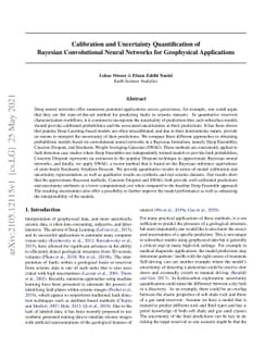 Calibration and Uncertainty Quantification of Bayesian Convolutional
  Neural Networks for Geophysical Applications