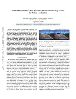 Self-Calibration of the Offset Between GPS and Semantic Map Frames for
  Robust Localization