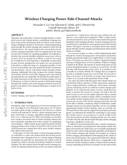 Wireless Charging Power Side-Channel Attacks