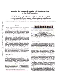 Improving Sign Language Translation with Monolingual Data by Sign
  Back-Translation