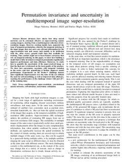 Permutation invariance and uncertainty in multitemporal image
  super-resolution