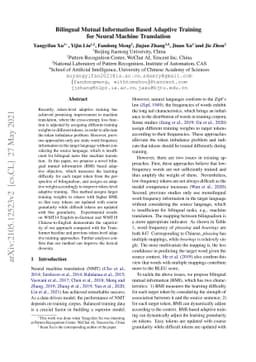 Bilingual Mutual Information Based Adaptive Training for Neural Machine
  Translation