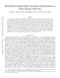 Distributed Zeroth-Order Stochastic Optimization in Time-varying
  Networks