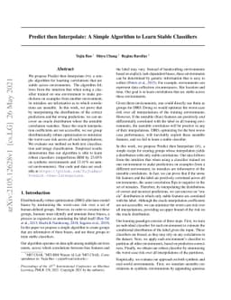 Predict then Interpolate: A Simple Algorithm to Learn Stable Classifiers