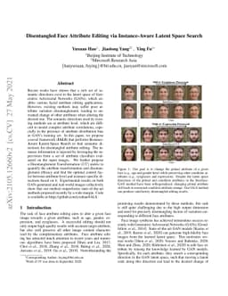 Disentangled Face Attribute Editing via Instance-Aware Latent Space
  Search
