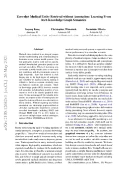 Zero-shot Medical Entity Retrieval without Annotation: Learning From
  Rich Knowledge Graph Semantics