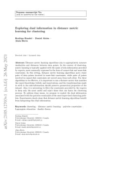 Exploring dual information in distance metric learning for clustering