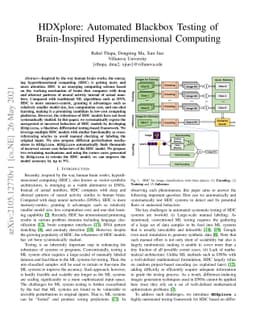 HDXplore: Automated Blackbox Testing of Brain-Inspired Hyperdimensional
  Computing
