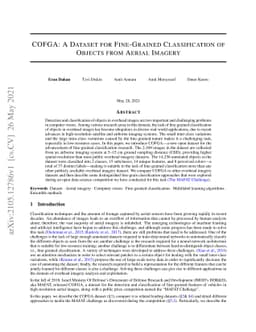 cofga: A Dataset for Fine Grained Classification of Objects from Aerial
  Imagery