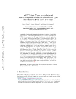 ViPTT-Net: Video pretraining of spatio-temporal model for tuberculosis
  type classification from chest CT scans