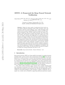 DNNV: A Framework for Deep Neural Network Verification