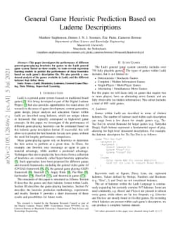 General Game Heuristic Prediction Based on Ludeme Descriptions