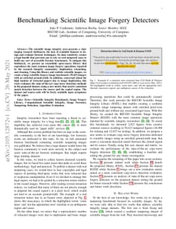 Benchmarking Scientific Image Forgery Detectors