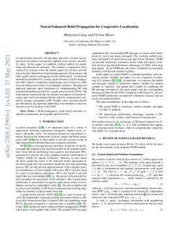 Neural Enhanced Belief Propagation for Cooperative Localization