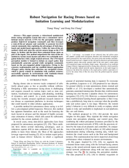 Robust Navigation for Racing Drones based on Imitation Learning and
  Modularization
