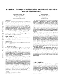 MarioMix: Creating Aligned Playstyles for Bots with Interactive
  Reinforcement Learning