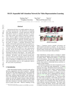 SSAN: Separable Self-Attention Network for Video Representation Learning