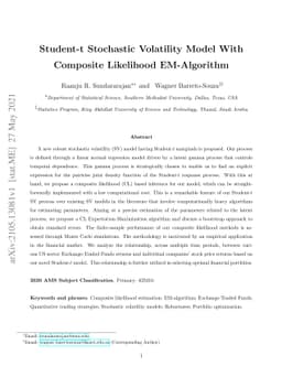 Student-t Stochastic Volatility Model With Composite Likelihood
  EM-Algorithm