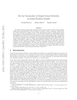 On the Universality of Graph Neural Networks on Large Random Graphs