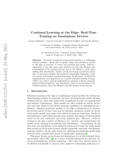 Continual Learning at the Edge: Real-Time Training on Smartphone Devices
