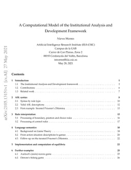 A Computational Model of the Institutional Analysis and Development
  Framework