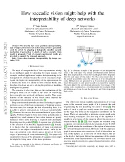How saccadic vision might help with theinterpretability of deep networks