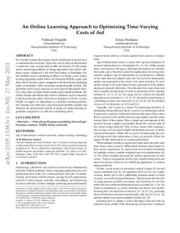 An Online Learning Approach to Optimizing Time-Varying Costs of AoI