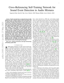 Cross-Referencing Self-Training Network for Sound Event Detection in
  Audio Mixtures
