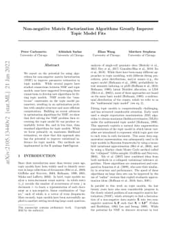 Non-negative matrix factorization algorithms generally improve topic model fits