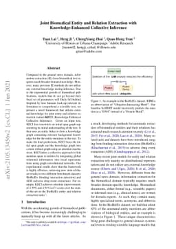 Joint Biomedical Entity and Relation Extraction with Knowledge-Enhanced
  Collective Inference
