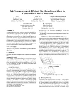Efficient distributed algorithms for Convolutional Neural Networks