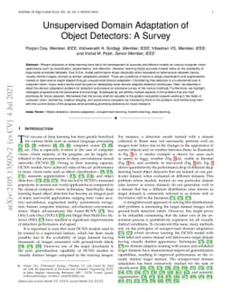 Unsupervised Domain Adaptation of Object Detectors: A Survey