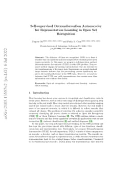 Self-supervised Detransformation Autoencoder for Representation Learning
  in Open Set Recognition