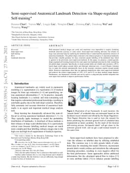 Semi-supervised Anatomical Landmark Detection via Shape-regulated
  Self-training