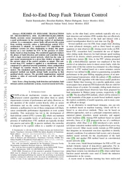 End-to-End Deep Fault Tolerant Control